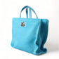 Elegant Turquoise Gold-Accent Tote Bag