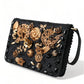 Elegant Gold-Black Baroque Fabric Crossbody Bag