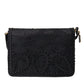 Elegant Gold-Black Baroque Fabric Crossbody Bag