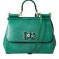 Elegant Green Leather Miss Sicily Satchel