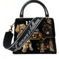 Elegant Velvet and Leather Dog Design Bag