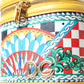 Chic Sicilian Print Vanity Bag with Gold Accents