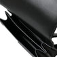Elegant Black Leather Belt Bag with Gold Accents