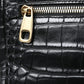 Exquisite Croc-Embossed Panther Shoulder Bag