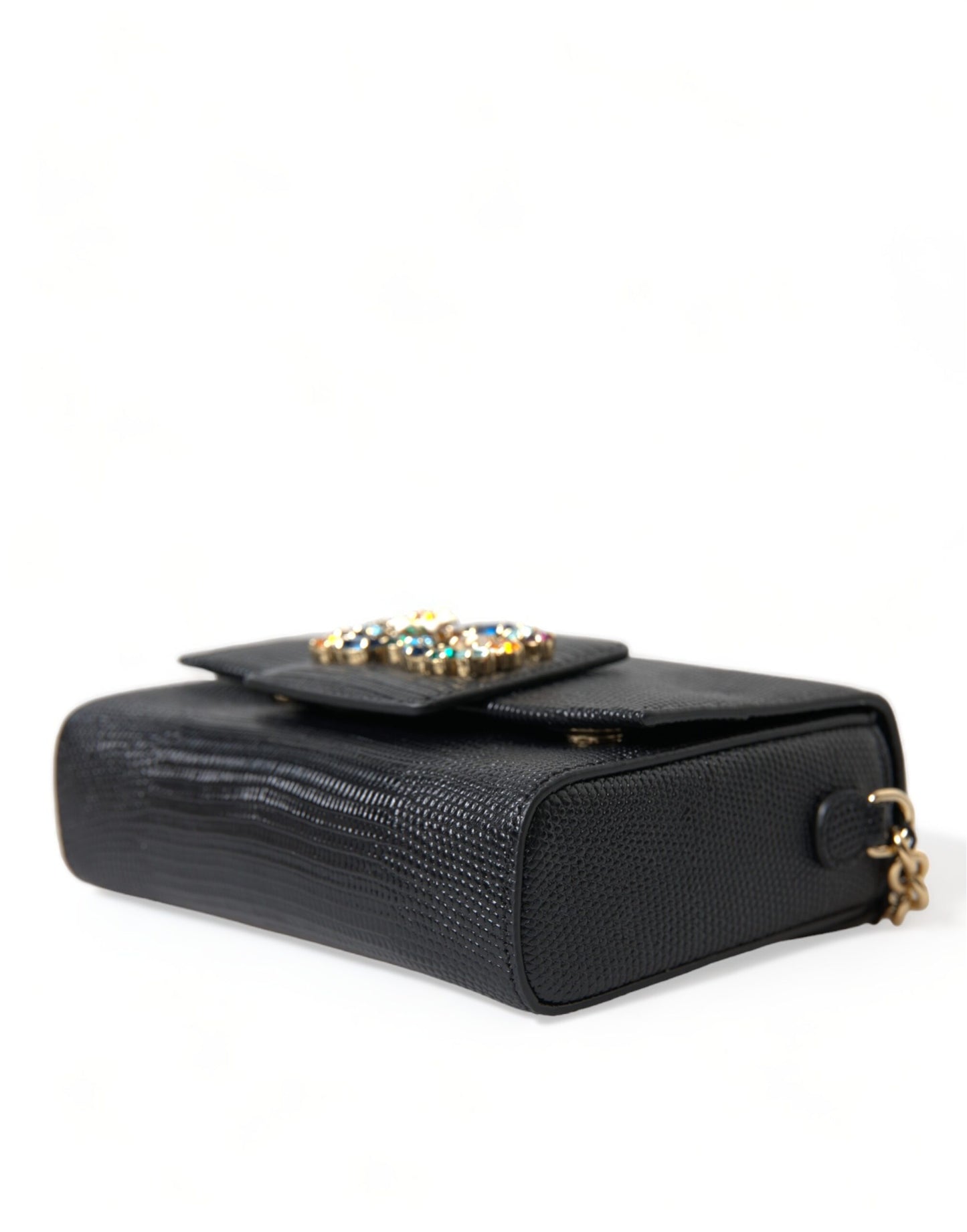 Embellished Lizard Leather Crossbody Bag