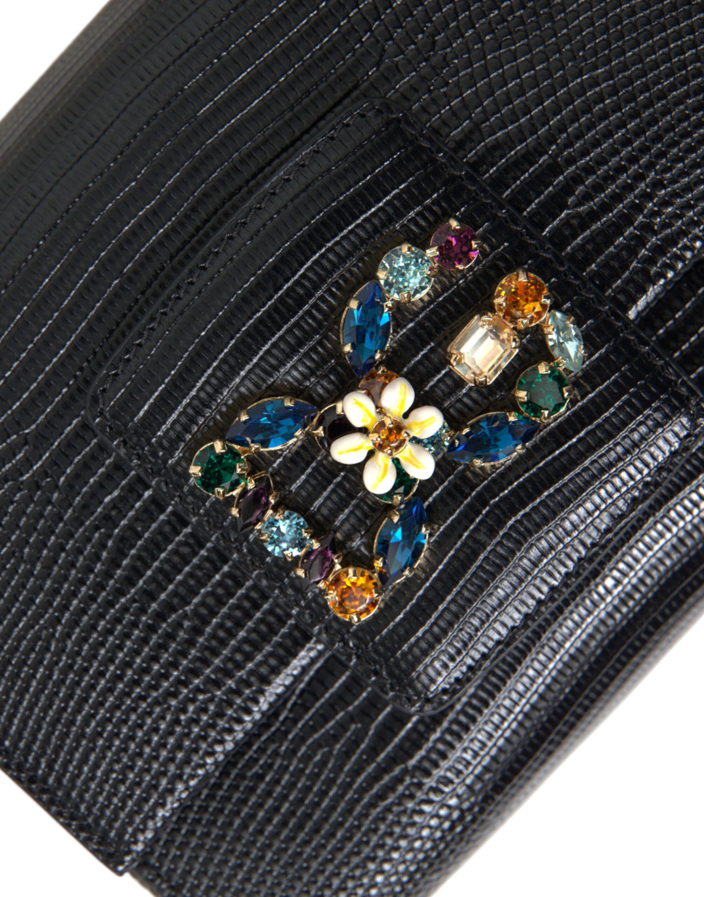Embellished Lizard Leather Crossbody Bag