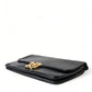 Black Eelskin Leather Shoulder Document Organizer Bag