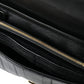 Black Eelskin Leather Shoulder Document Organizer Bag