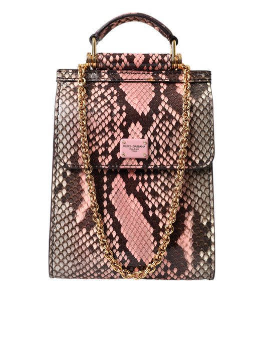 Exquisite Pink Exotic Leather Crossbody Bag