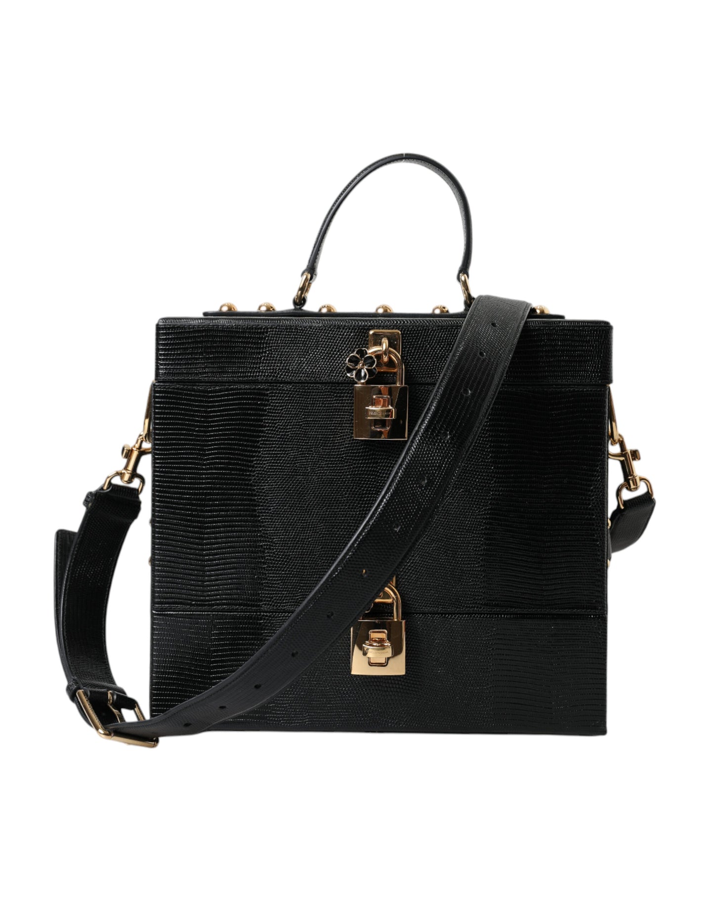 Elegant Embossed Leather Box Bag