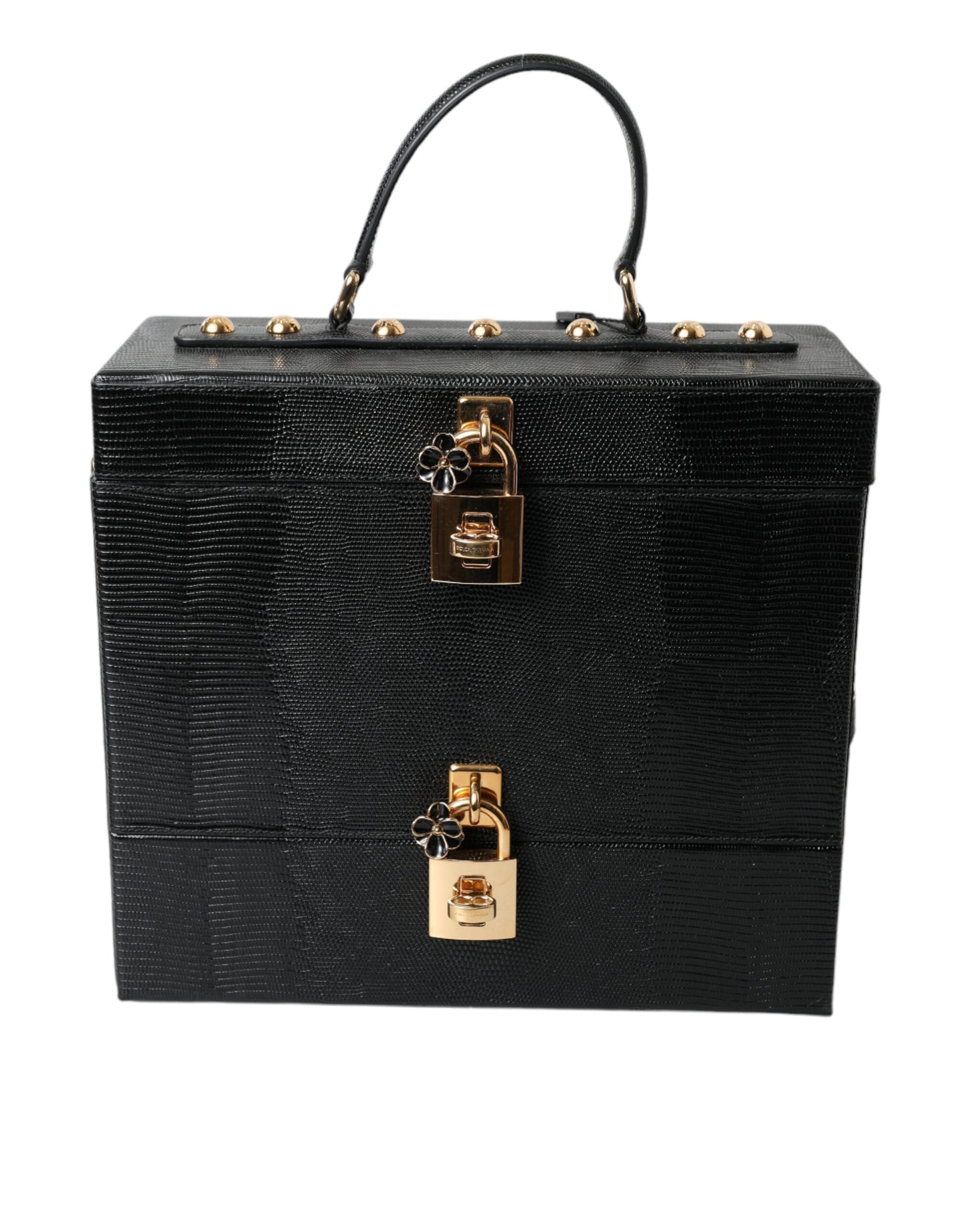 Elegant Embossed Leather Box Bag
