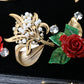 Elegant Black Velvet Box Bag with Gold Hardware