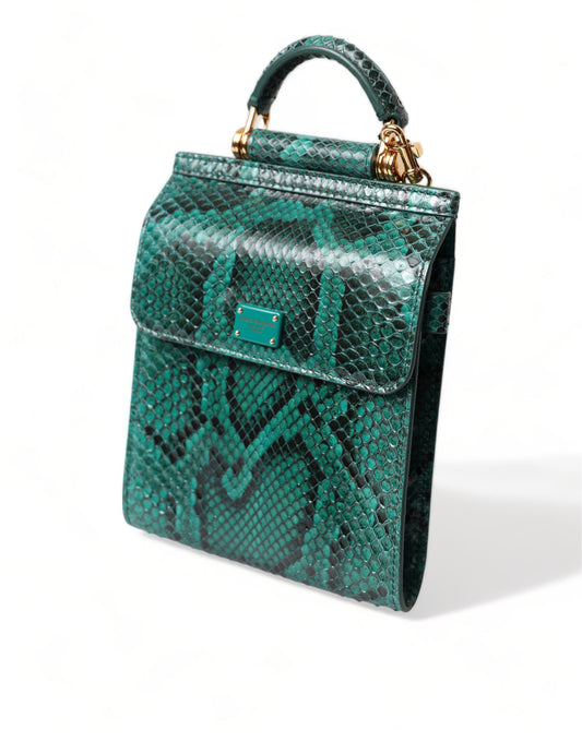 Exotic Green Python Leather Crossbody Bag