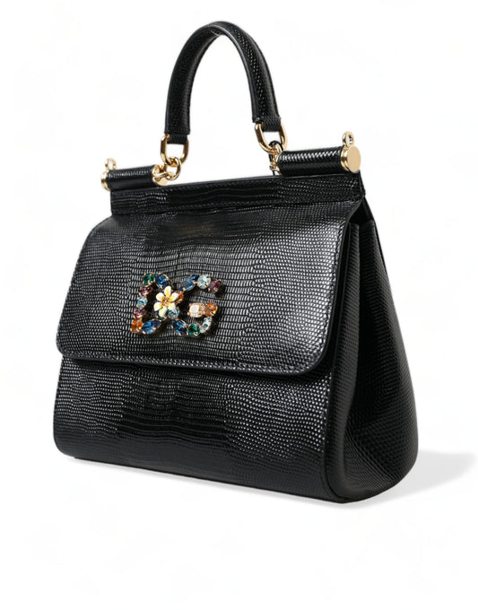 Elegant Black Leather Satchel