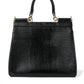 Elegant Black Leather Satchel