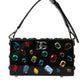 Elegant Black Jewel Shoulder Bag