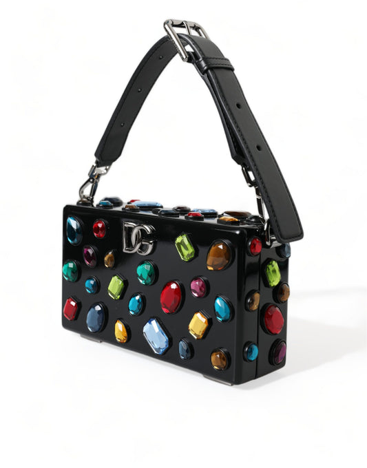 Elegant Black Jewel Shoulder Bag