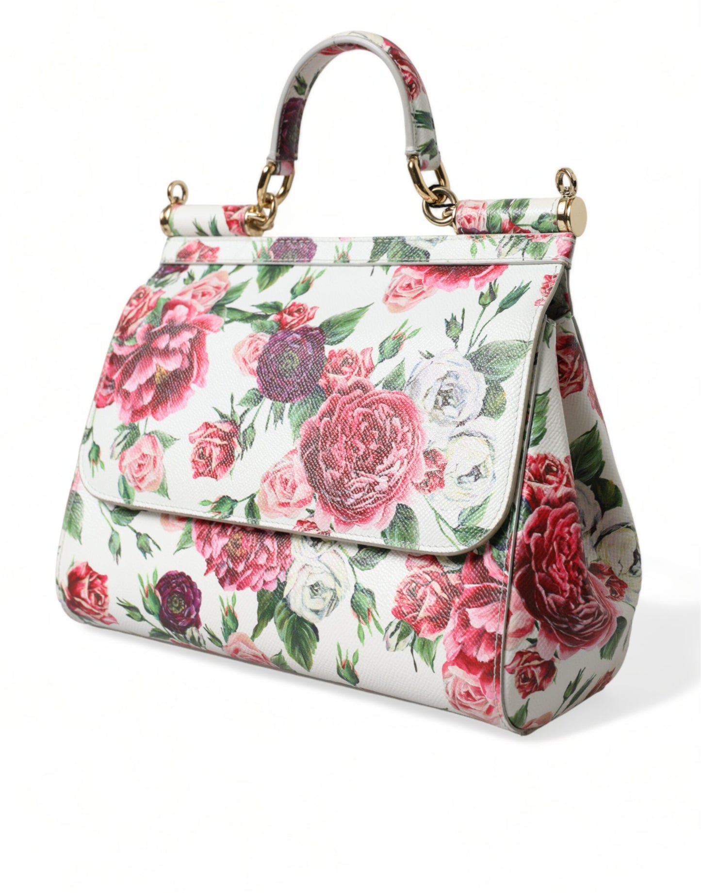 Elegant Floral Sicily Leather Shoulder Bag