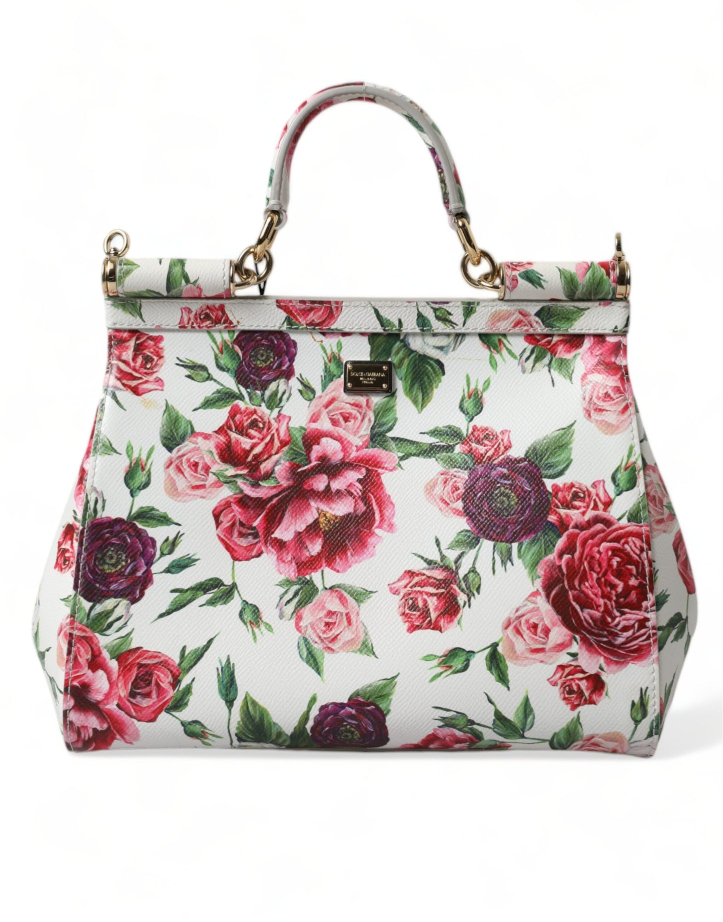 Elegant Floral Sicily Leather Shoulder Bag