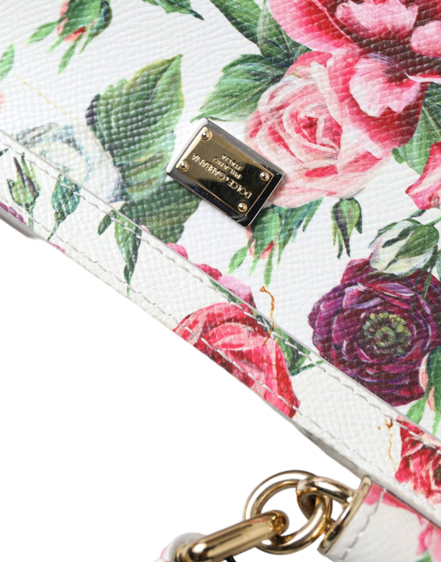Elegant Floral Sicily Leather Shoulder Bag