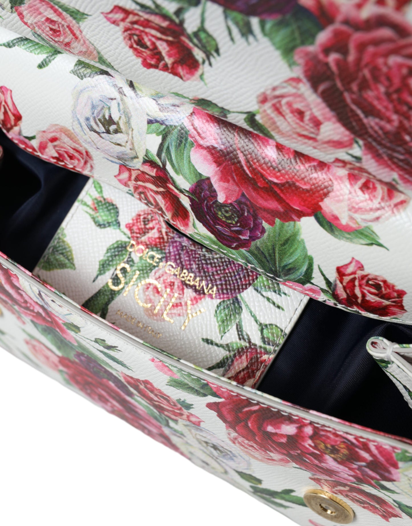 Elegant Floral Sicily Leather Shoulder Bag