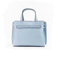 Emilia Small Pale Blue Pebbled Leather Satchel Crossbody Bag