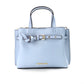 Emilia Small Pale Blue Pebbled Leather Satchel Crossbody Bag