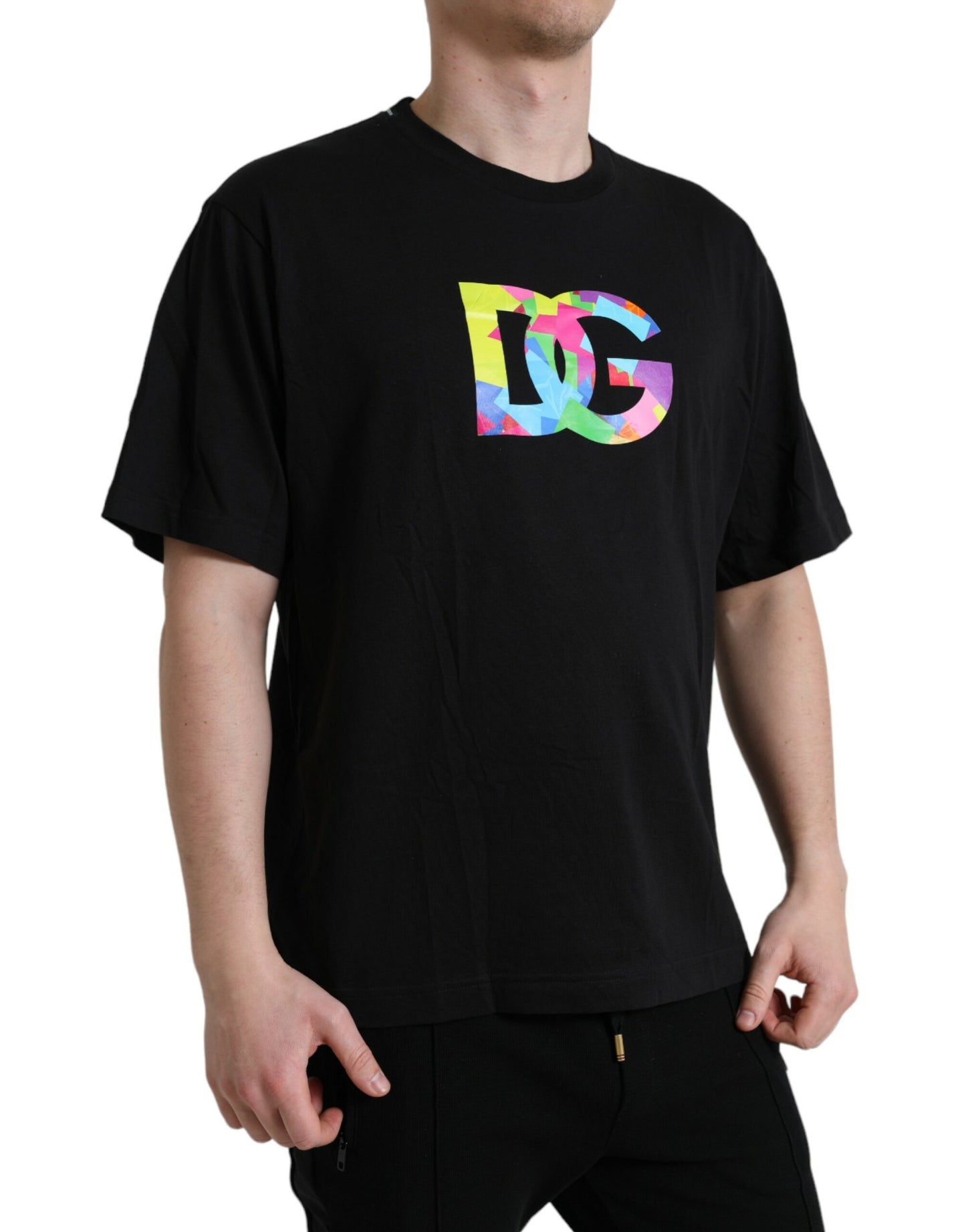Elegant Black Cotton T-Shirt with Logo