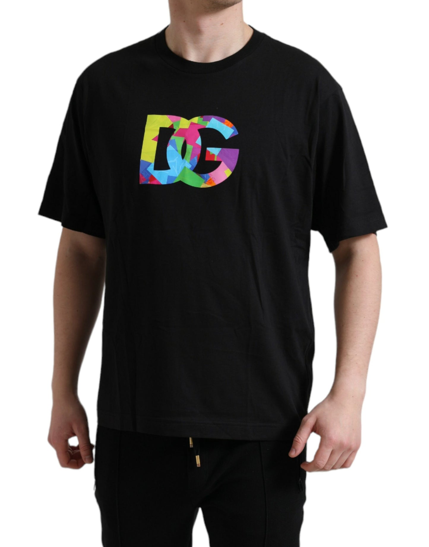 Elegant Black Cotton T-Shirt with Logo
