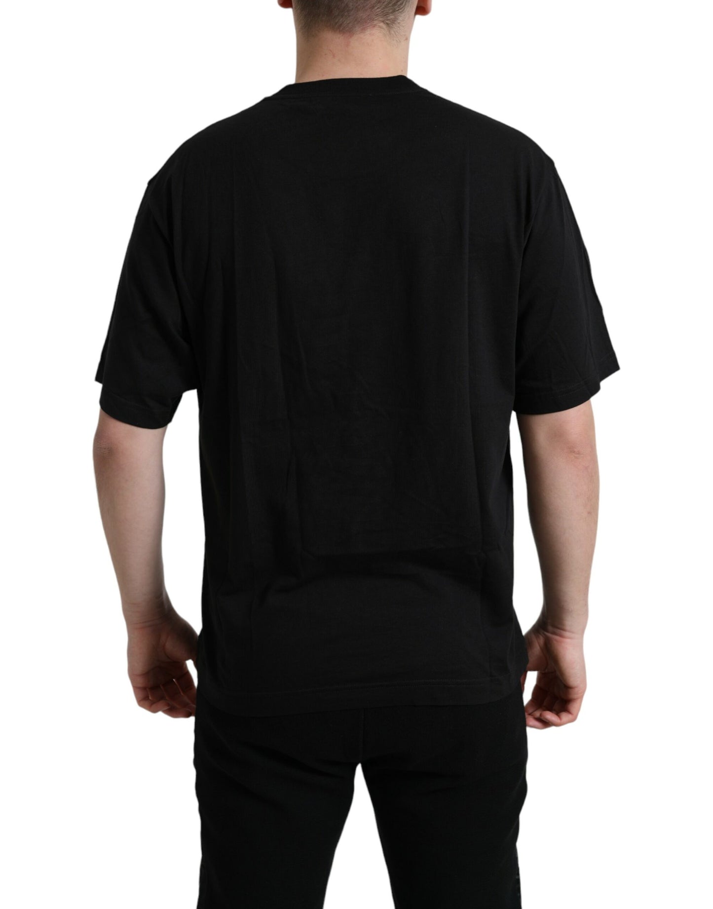Elegant Black Cotton T-Shirt with Logo