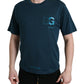 Elegant Blue Cotton Logo Tee