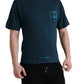 Elegant Blue Cotton Logo Tee