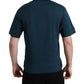 Elegant Blue Cotton Logo Tee