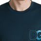 Elegant Blue Cotton Logo Tee