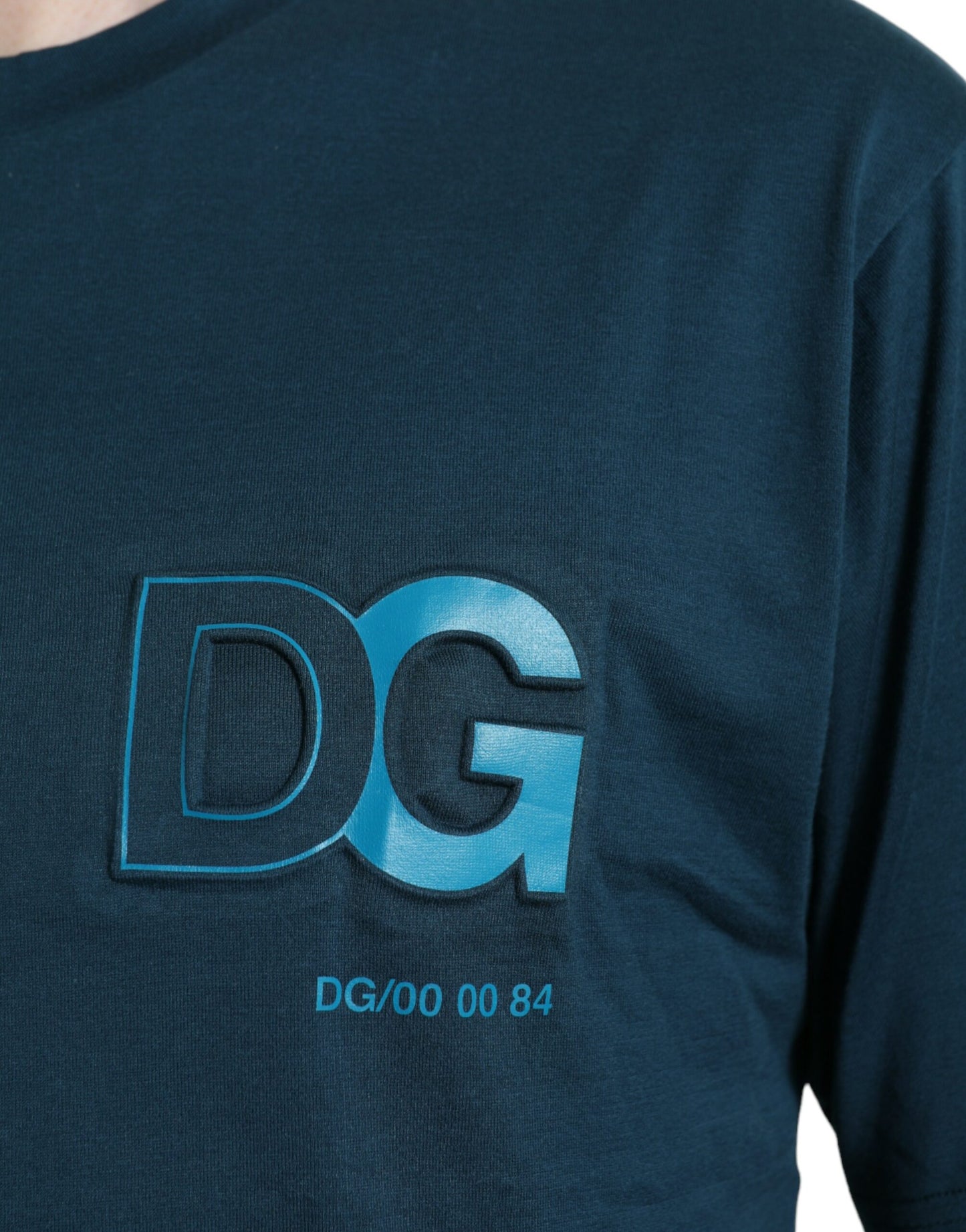Elegant Blue Cotton Logo Tee