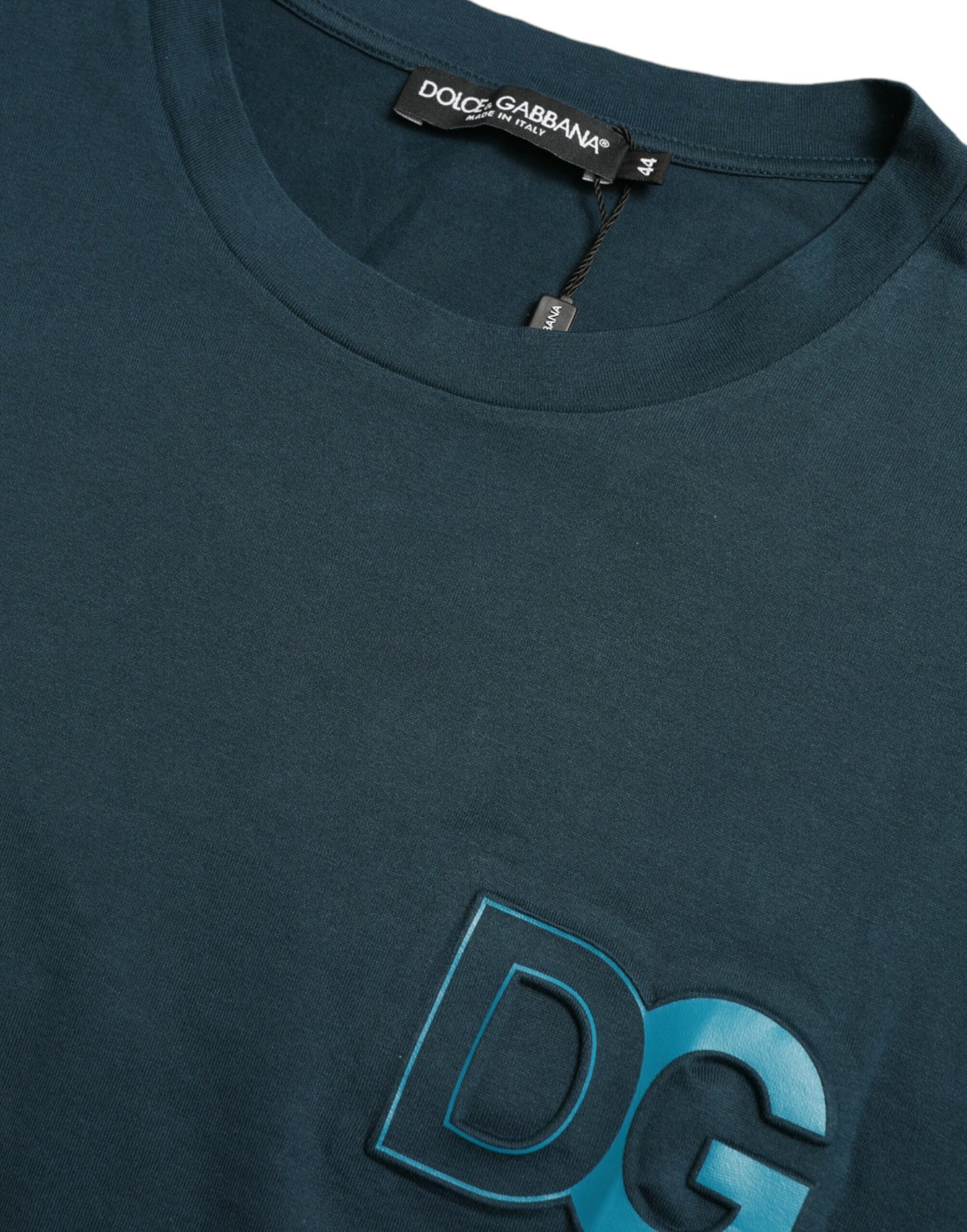 Elegant Blue Cotton Logo Tee