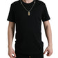 Sleek Cotton Round Neck T-Shirt with Chain Detail