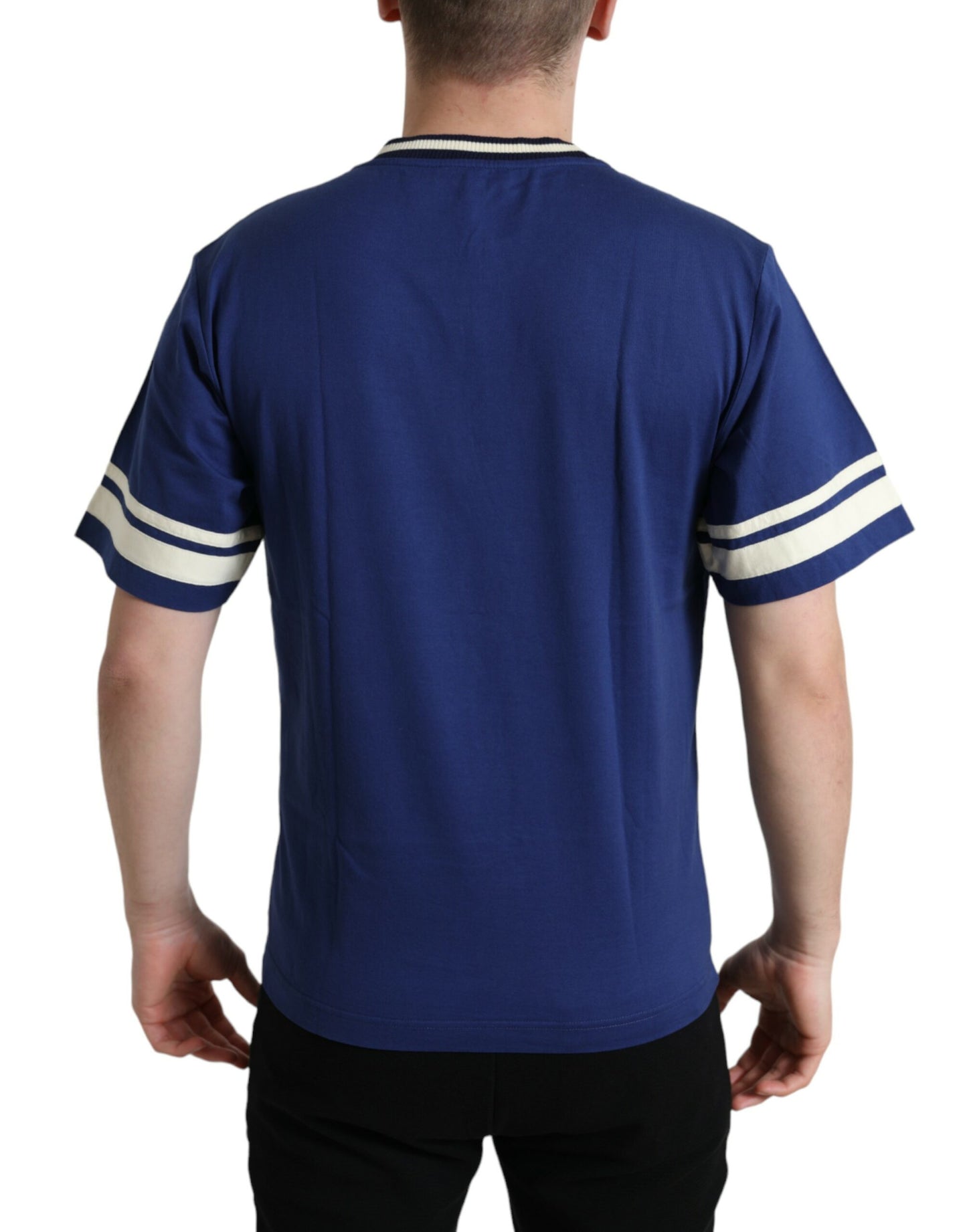 Cobalt Blue Cotton Crew Neck T-Shirt