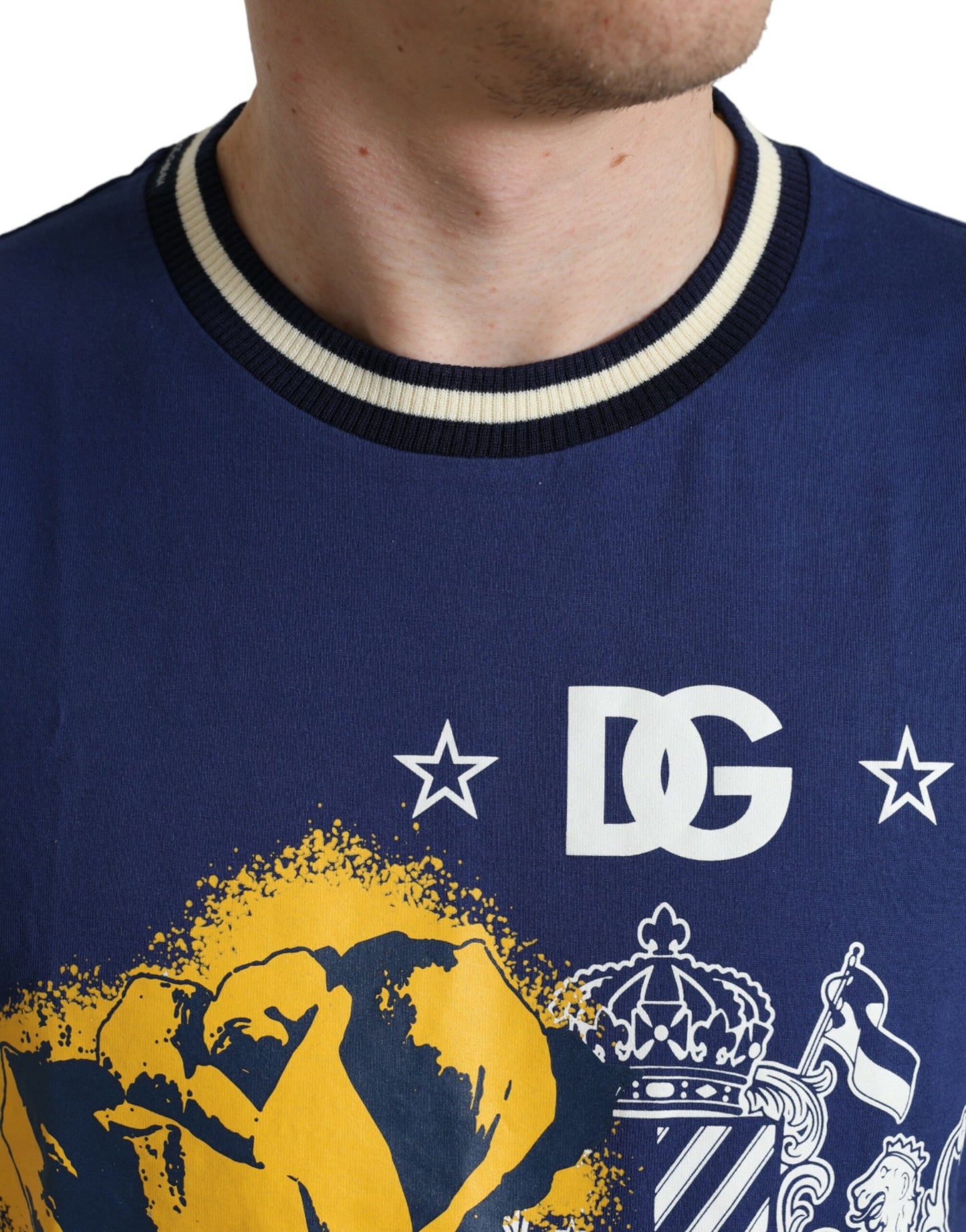 Cobalt Blue Cotton Crew Neck T-Shirt