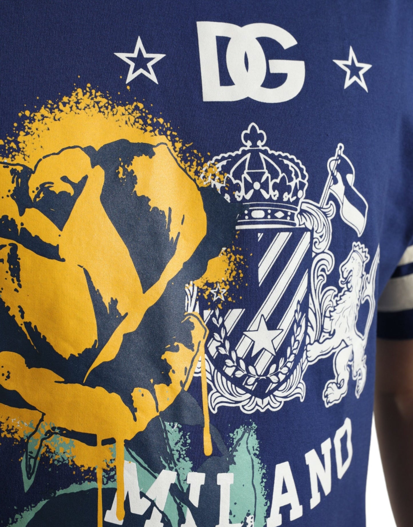 Cobalt Blue Cotton Crew Neck T-Shirt
