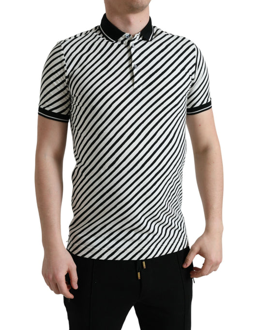 Elegant Striped Cotton Polo Tee