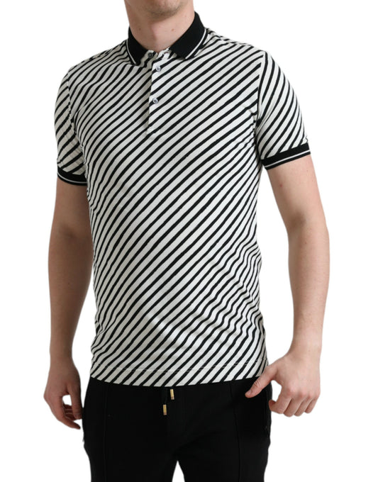 Elegant Striped Cotton Polo Tee