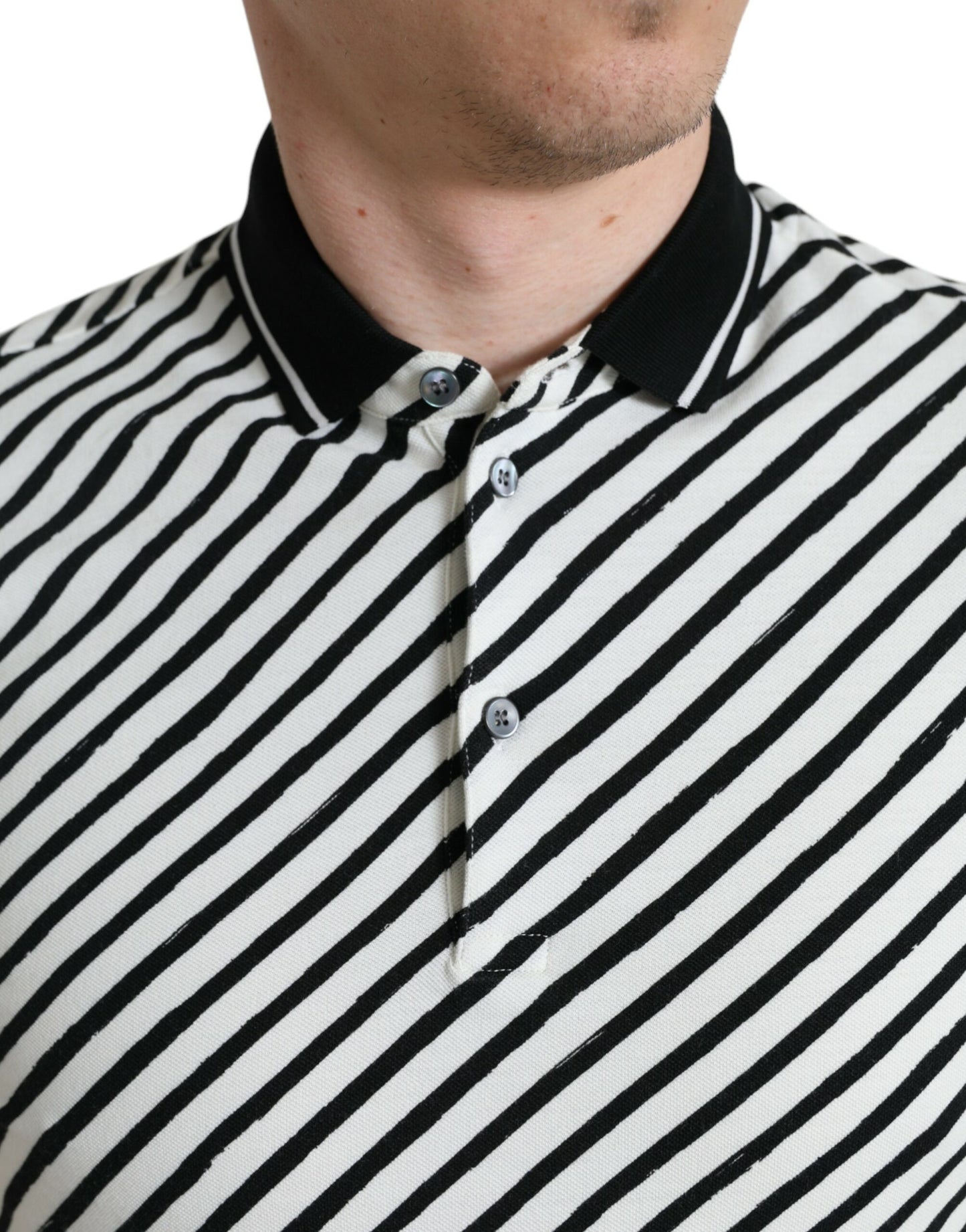 Elegant Striped Cotton Polo Tee