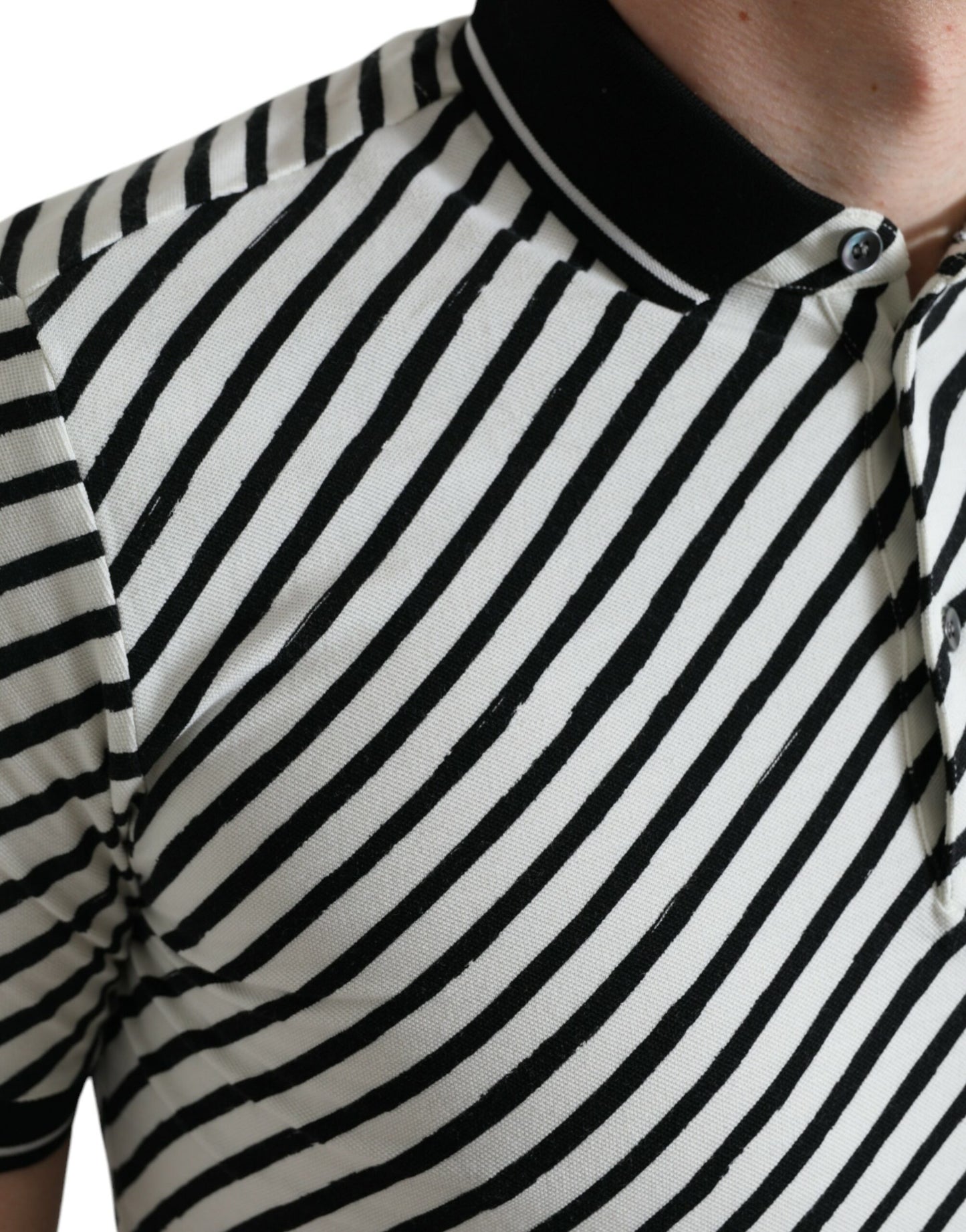 Elegant Striped Cotton Polo Tee