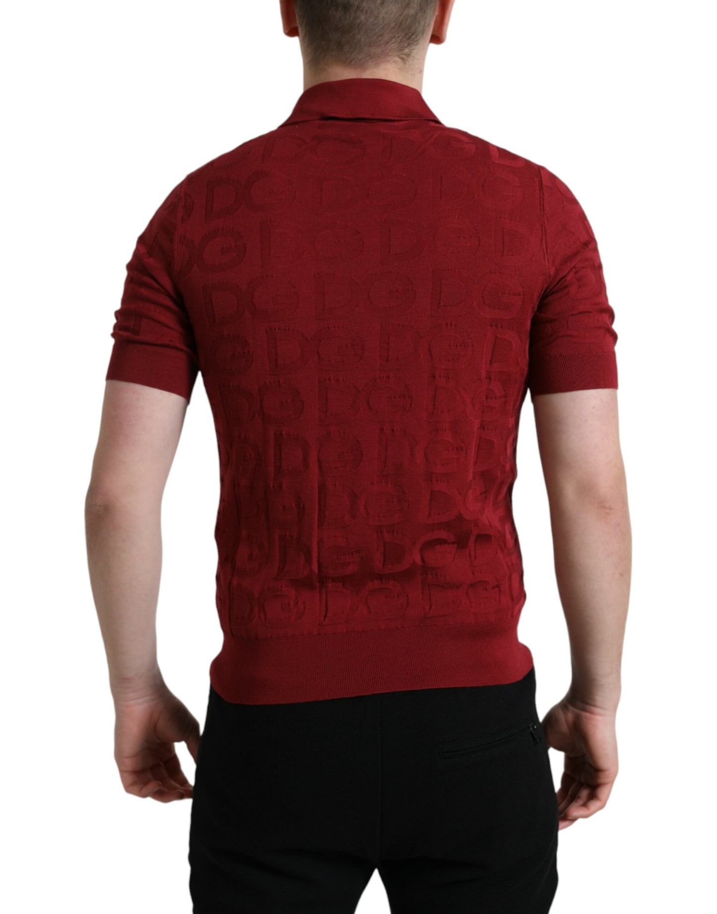 Elegant Maroon Silk Polo Tee