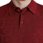 Elegant Maroon Silk Polo Tee