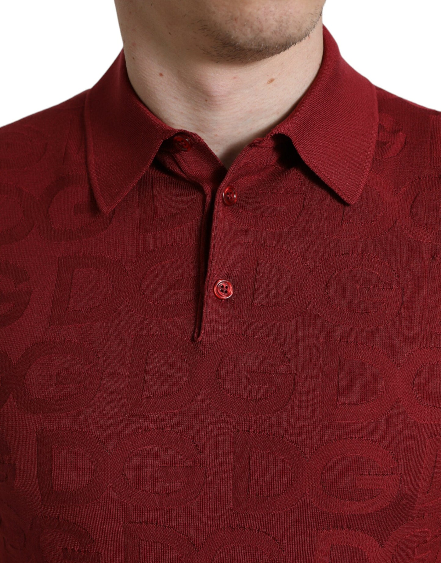 Elegant Maroon Silk Polo Tee