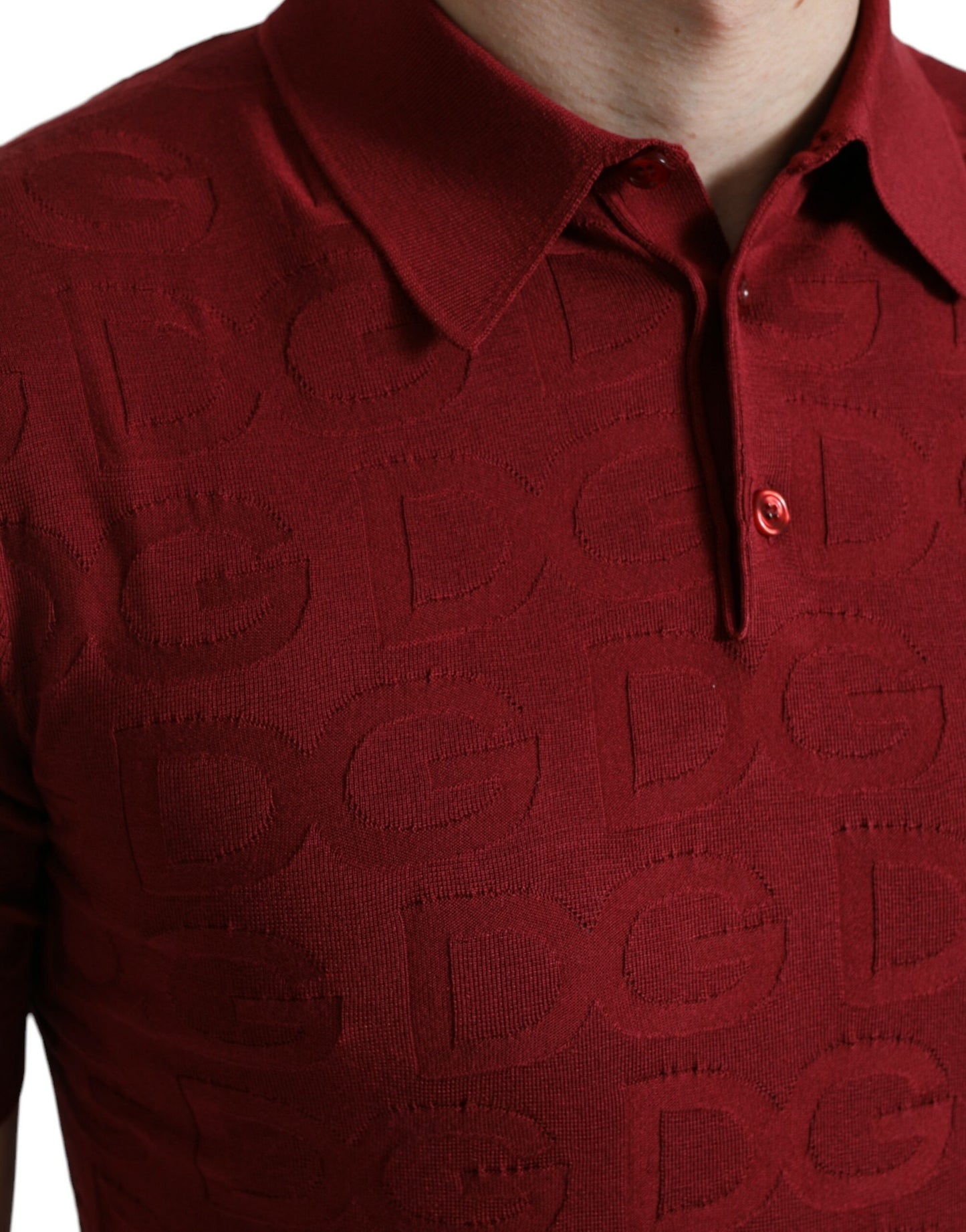 Elegant Maroon Silk Polo Tee