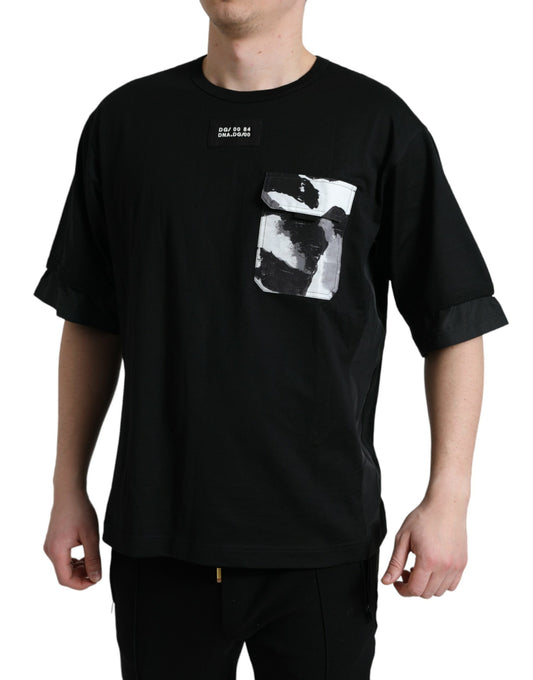 Elegant Camouflage Print Crew Neck Tee