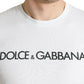 Elegant White Cotton Round Neck Tee